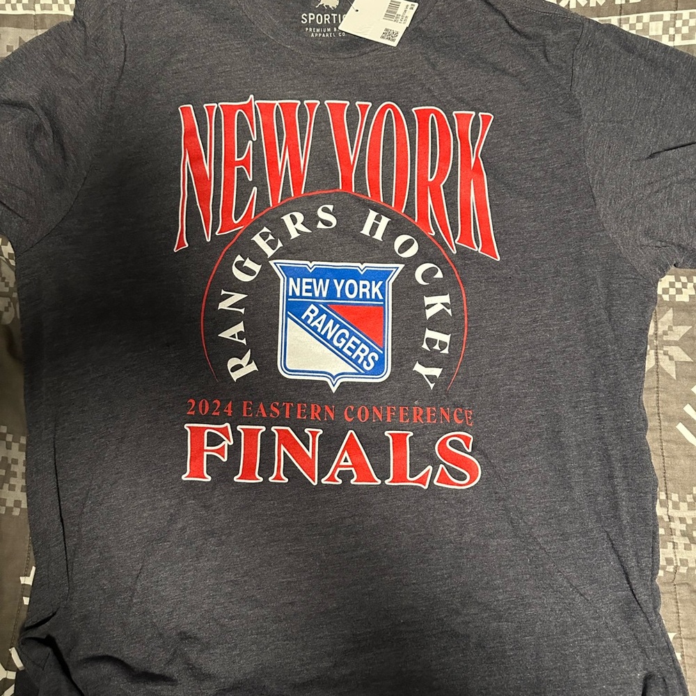 Brand new with tags never worn NY Rangers eastern conference playoff shirt